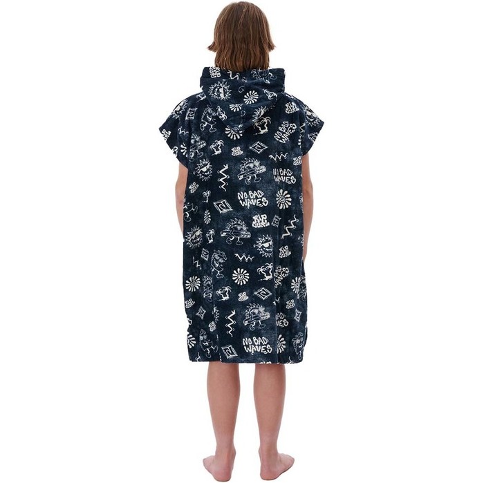 2022 Rip Curl Junior Gedruckt nderung Robe / Poncho 003BTO - Black